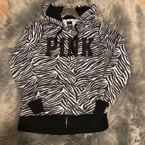 PINK Victoria’s Secret zebra 🦓 striped hoodie